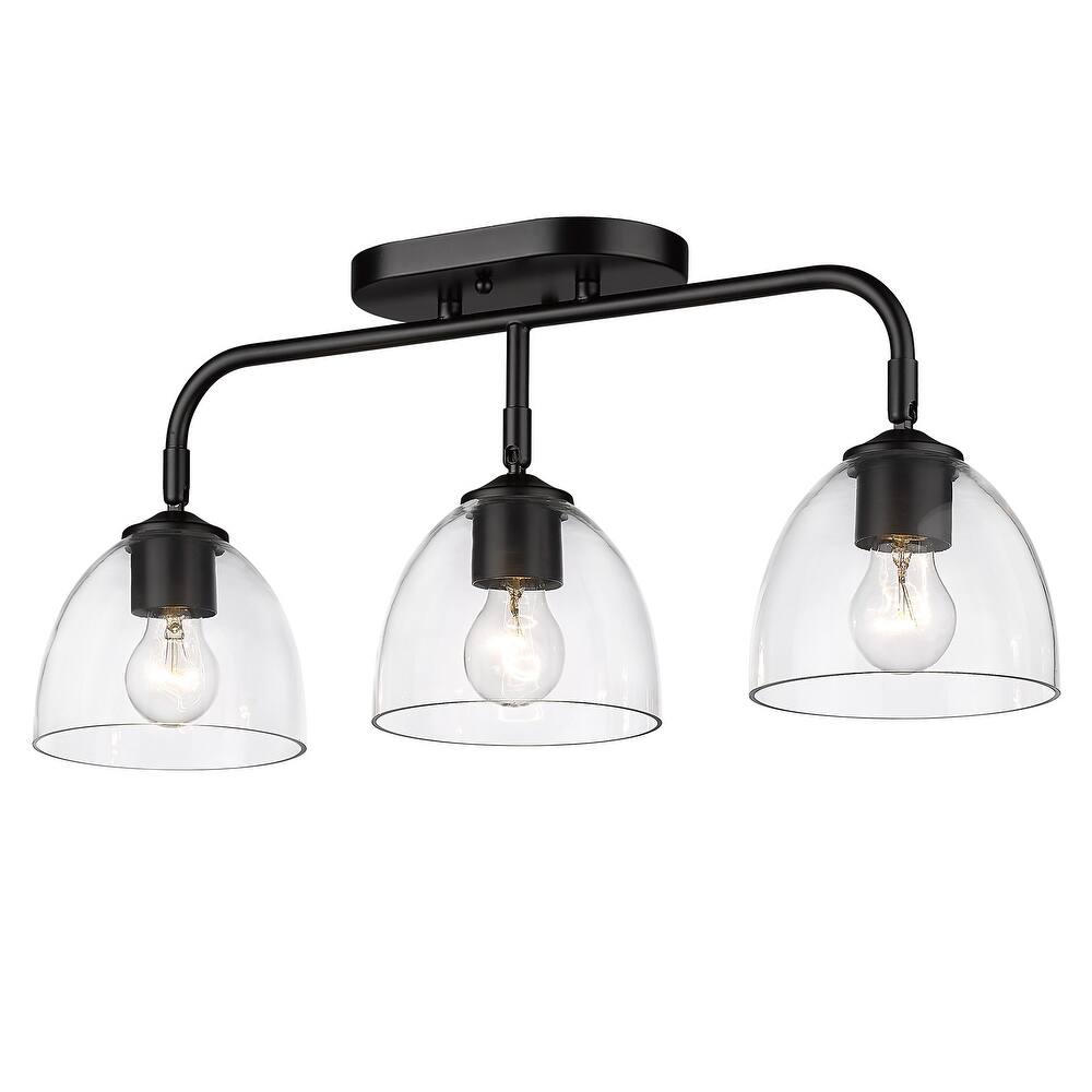 Golden Lighting Roxie 3-light Semi-Flush Mount in Matte Black