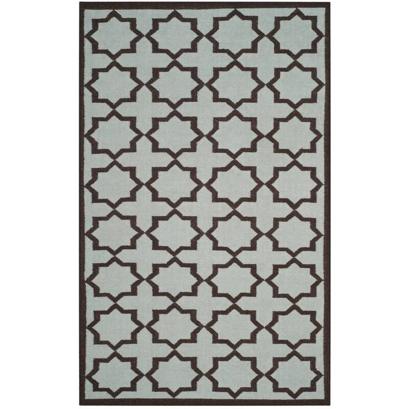 SAFAVIEH Handmade Flatweave Dhurries Cecchina Modern Moroccan Wool Rug - 4' x 6' - Light Blue