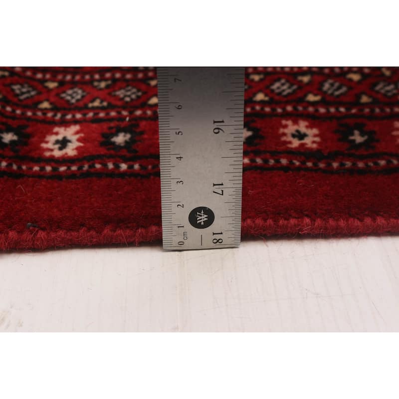 ECARPETGALLERY Hand-knotted Peshawar Bokhara Red Wool Rug - 6'8 x 10'1
