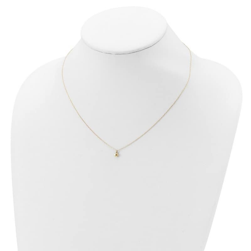 Curata 14k Yellow Gold Polished Puffed Love Heart Necklace 16.5 Inch