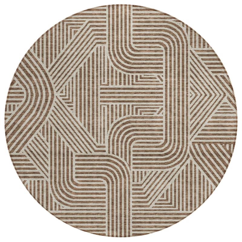 HomeRoots Abstract Transitional Rectangle Outdoor Rug