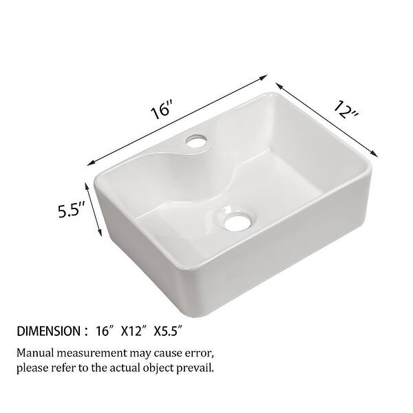 Ceramic Rectangular Vessel Bathroom Sink - Bed Bath & Beyond - 43566359