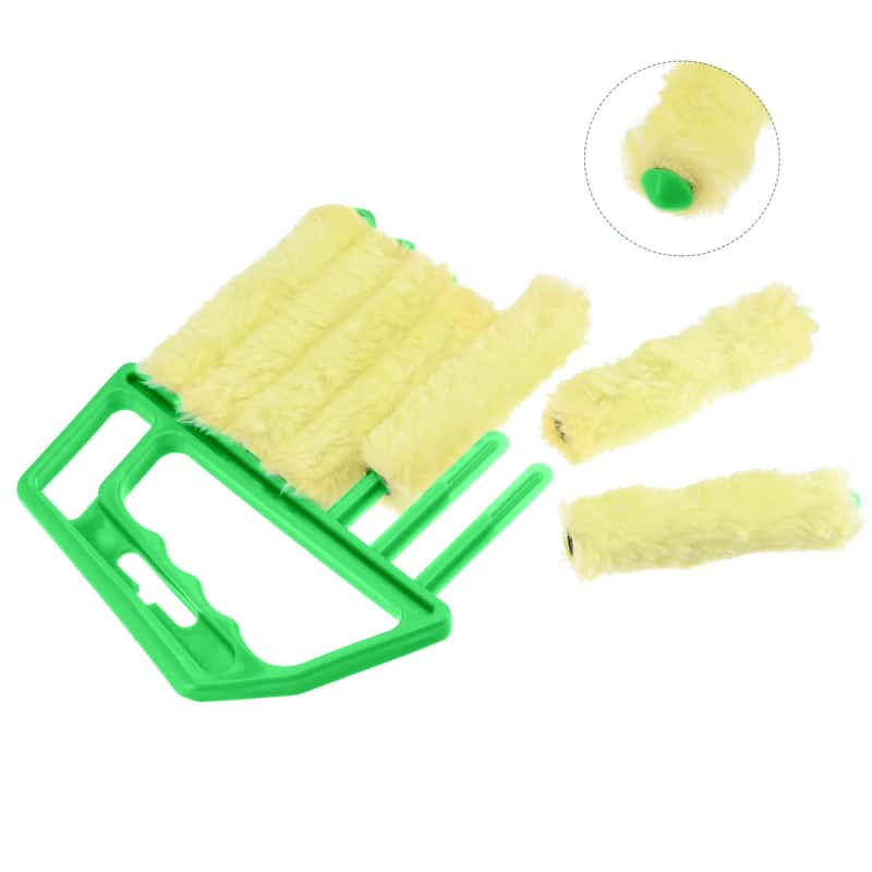 Window Blind Hand-held 7 Finger Shutters Brush Tool with Blue Handle