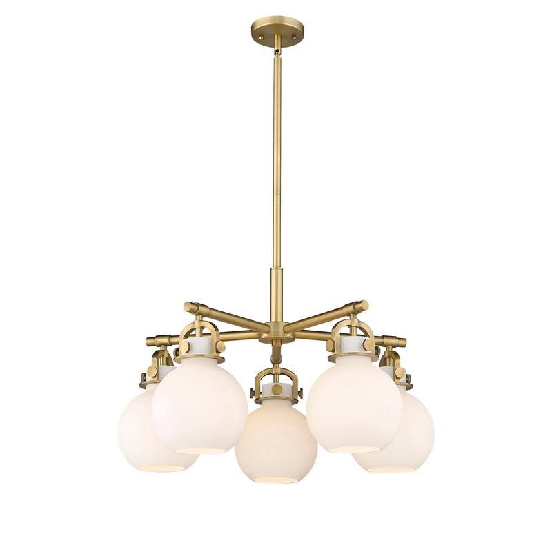 Innovations Lighting Newton Sphere - 5 Light 7" Stem Hung Chandelier.
