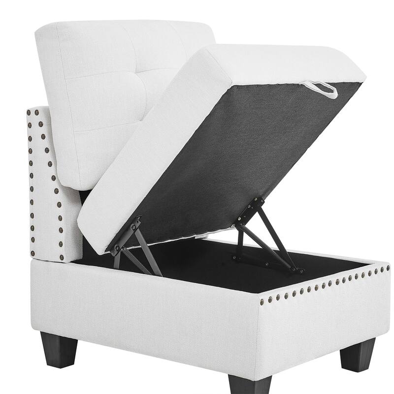 Modern LShape Sectional Sofa Chenille Modular Sectional Sofa Set