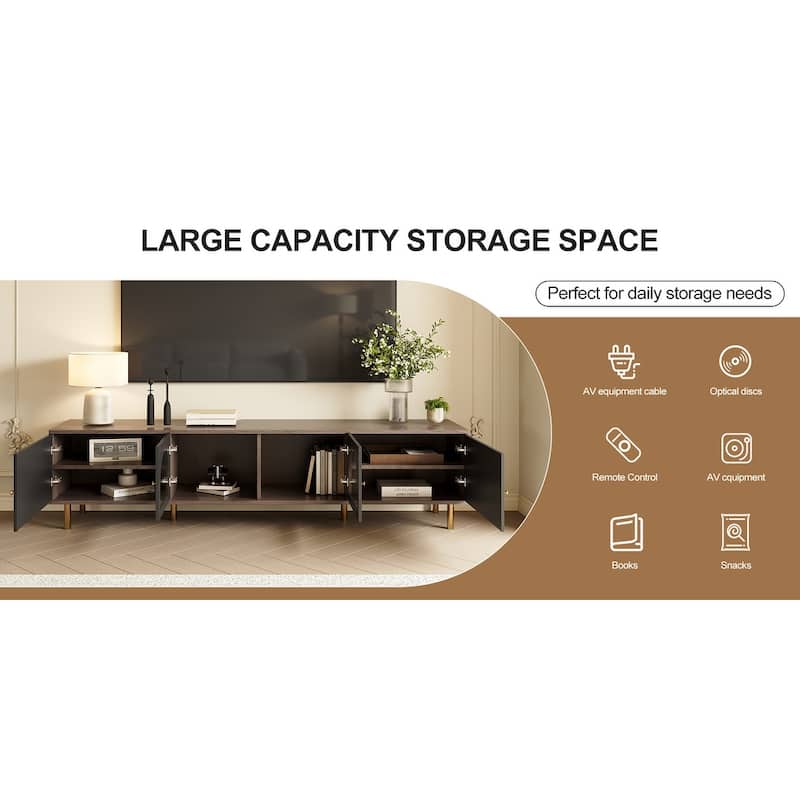 78.74" 4-Doors Storage TV Stand Media Console for TVs up to 85"