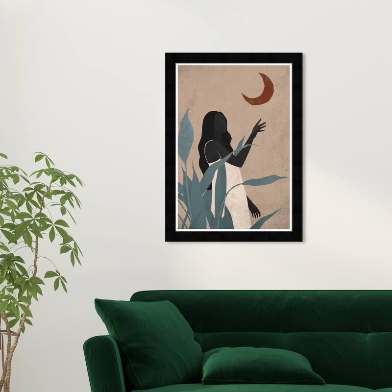 Wynwood Studio Prints Fashion and Glam Early Moonshine Brown and Tan Modern & Contemporary Wall Art Canvas Print - Black