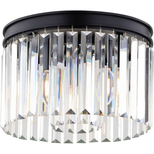 slide 2 of 10, Vaxcel Lighting C0321 Allerton 3 Light 12" Wide Flush Mount Drum Matte Black