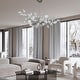 preview thumbnail 63 of 72, KAYLA 31.5" 6-Light Luxury Gold Chandelier, Modern Ceramic Leaf Branch