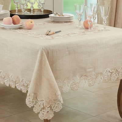 Lace Tablecloth With Rose Border Design