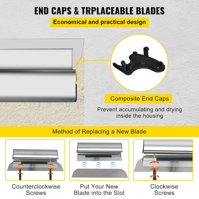 Drywall Skimming Blade Set for Gyprock/Drywall/Wall-Board - ncludes 10 / 16 / 24 in