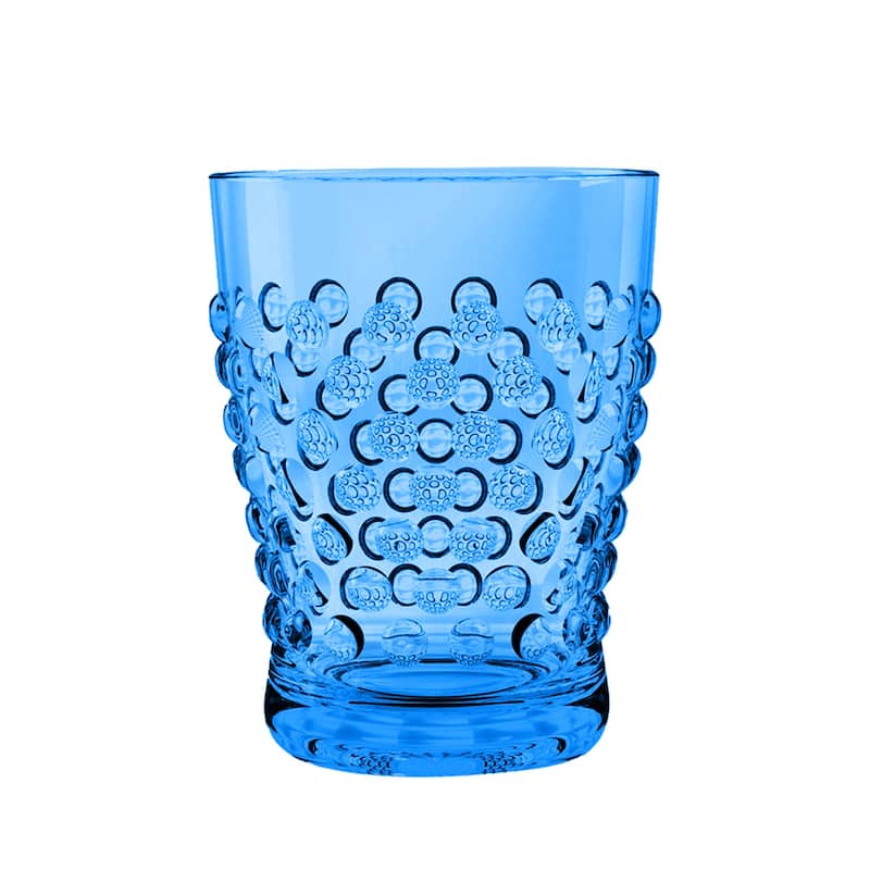Abode Homewares Hobnail Acrylic Drinking Glasses - 14 oz - Set of 6