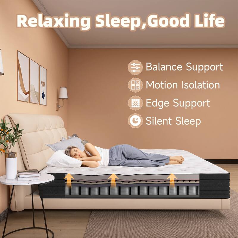 12 inch Medium Euro Top Memory Foam Hybrid Twin Mattress in a Box