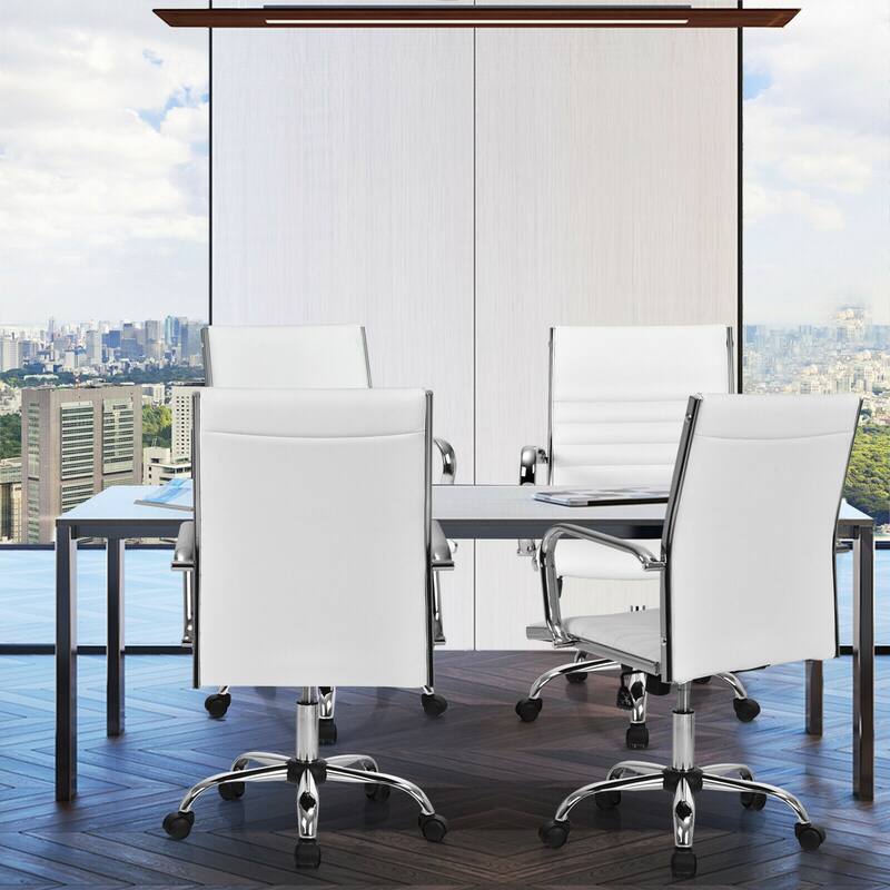 Gymax PU Leather Office Chair High Back Conference Task Chair