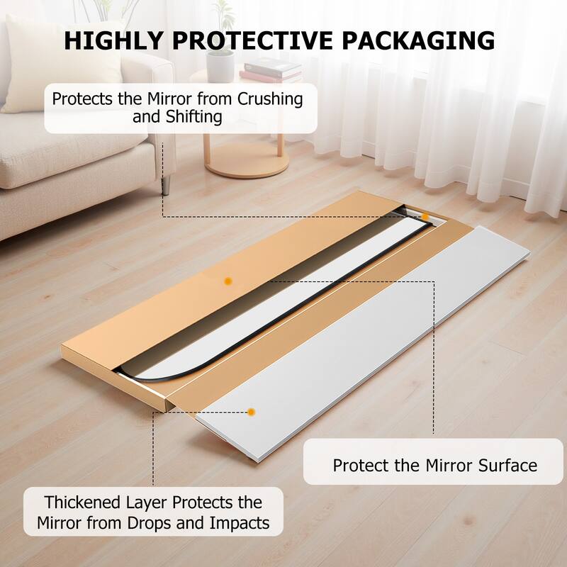 Full Length Mirror with Stand, Floor Mirror with Aluminum Alloy Frame for Bedroom, Standing Full Body Mirror for Wall, Cloakroom