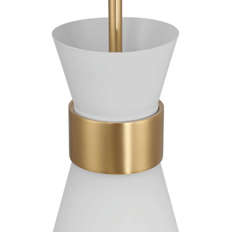 Kit Tapered Opal Glass and Metal Ceiling Light - 7.0"L x 7.0"W x 12.0"H