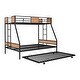 preview thumbnail 10 of 23, Modern Heavy-duty Sturdy Metal Twin over Full Bunk Bed with Trundle Bed, Safety Guardrail and Wooden Decoration