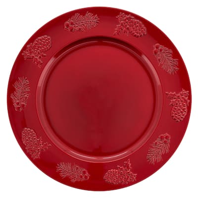 Charger Plates With Holly Berry Design (Set of 4)