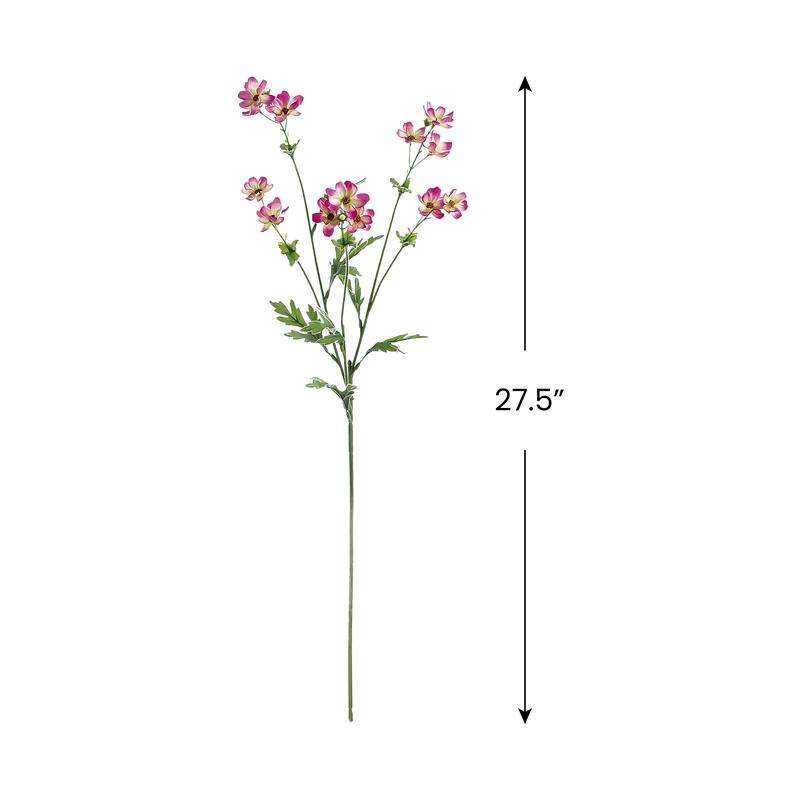 Baby Cosmos Artificial Silk Floral Spray - 27.5" - Pink