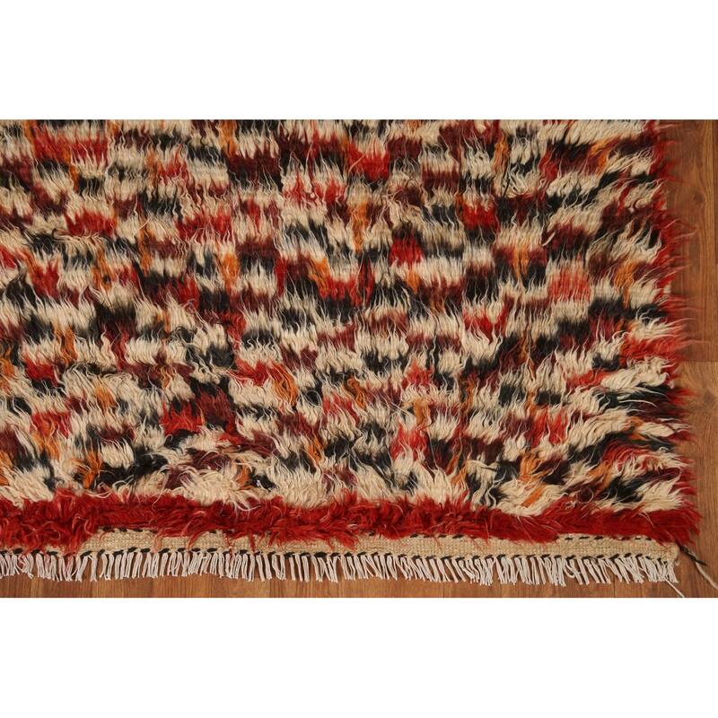 Hand Knotted Oriental 100% Wool Carpet Tribal Tribal Beige & Ivories Moroccan Area Rug - 7' 10'' X 5' 4''