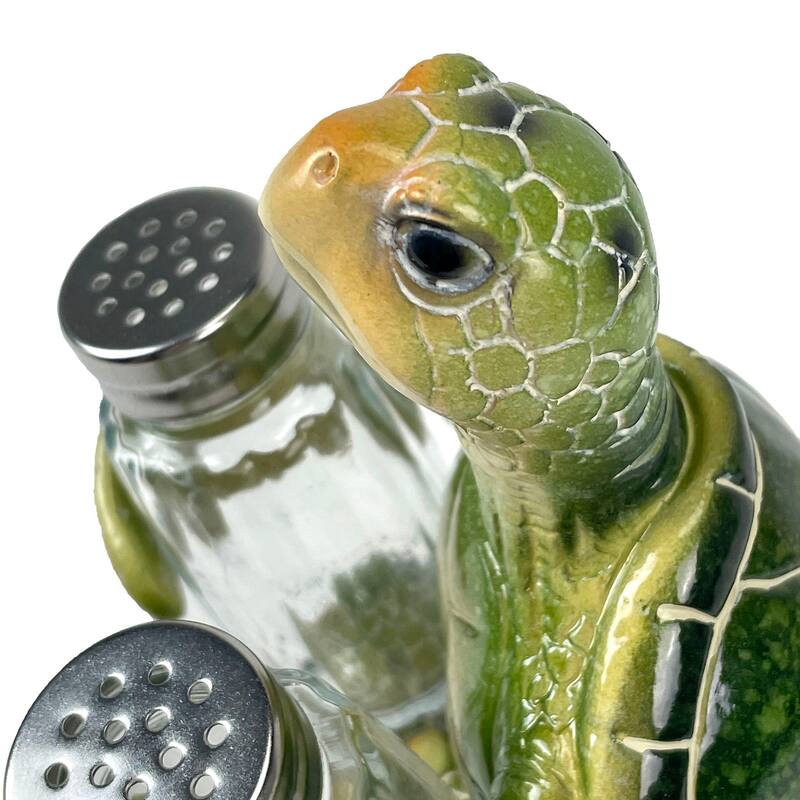Sea Turtle Salt And Pepper Shaker Set Coastal Kitchen Decor - 5.75 X 5 X 4 inches