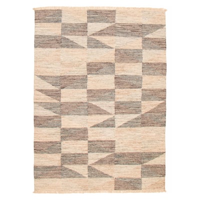 Ankara FW Beige, Grey Kilim 5'2" x 7'3" - 5'2 x 7'3