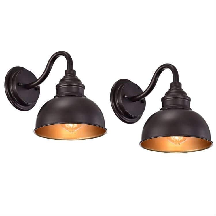 2 Pack 9"H Farmhouse Bath Vanity Wall Sconce - Oil Rubbed Bronze