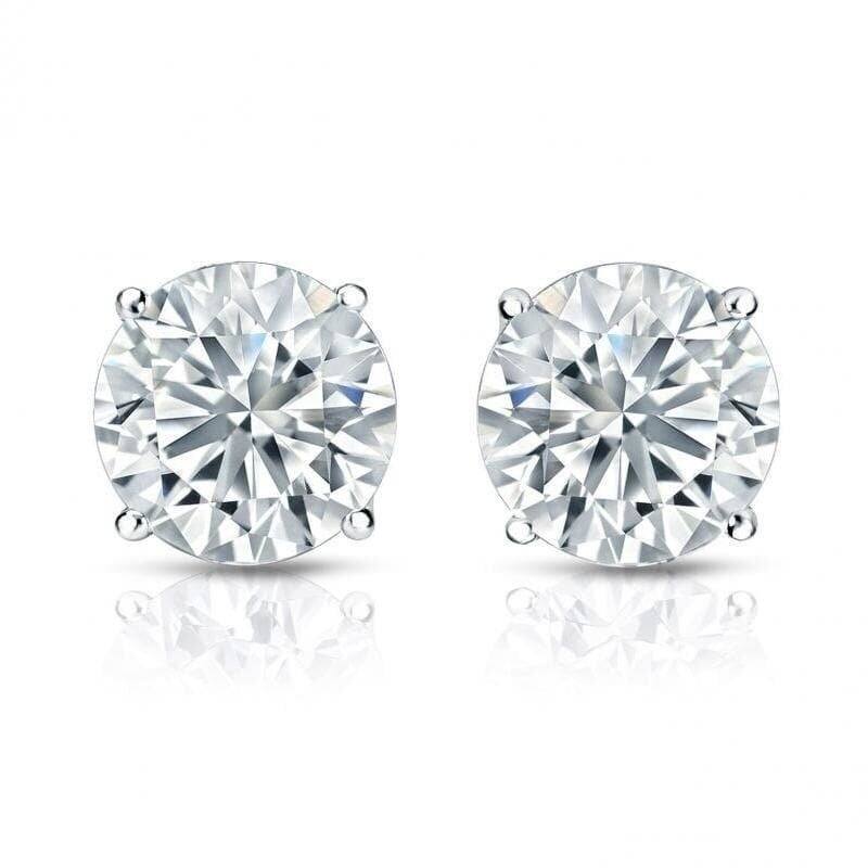 Auriya 2ctw Round Diamond Stud Earrings 18kt Gold Certified