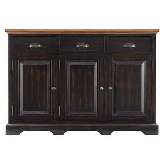 iNSPIRE Q Eleanor Wood Cabinet Buffet Serverr by  Classic (Oak Top with Antique Black Base)