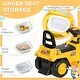 preview thumbnail 6 of 5, Ride On Excavator with Under Seat Storage, Pull Cart Kids Bulldozer for Boys & Girls, Sit and Scoot Construction Toy with Horn