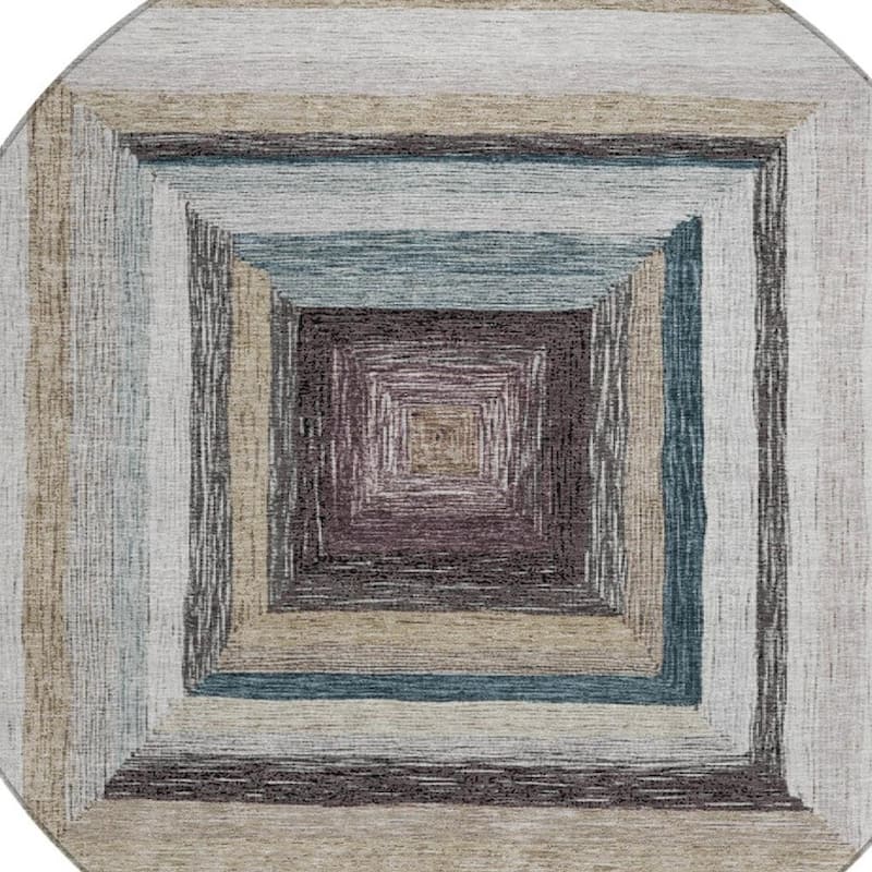 HomeRoots Geometric Transitional Rectangle Outdoor Rug