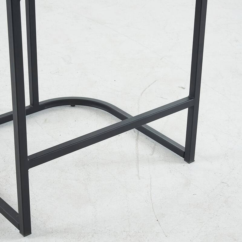 Modern Chenille Bar Stools Set of 2, Upholstered Counter Height Chairs