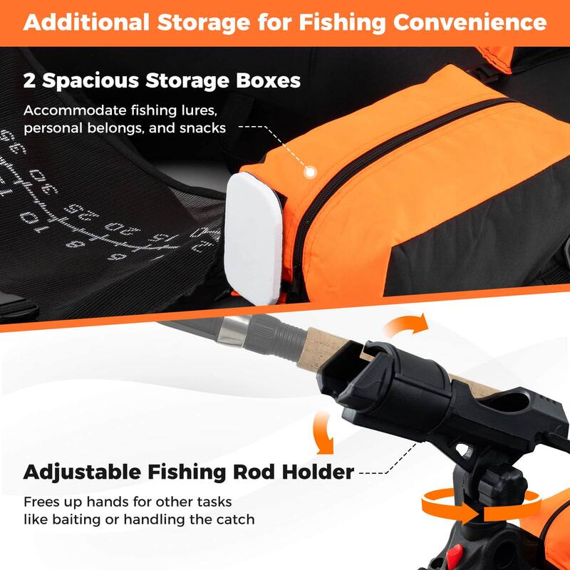 Costway Inflatable Float Tube with Adjustable Fishing Rod Holder Fish - See Details