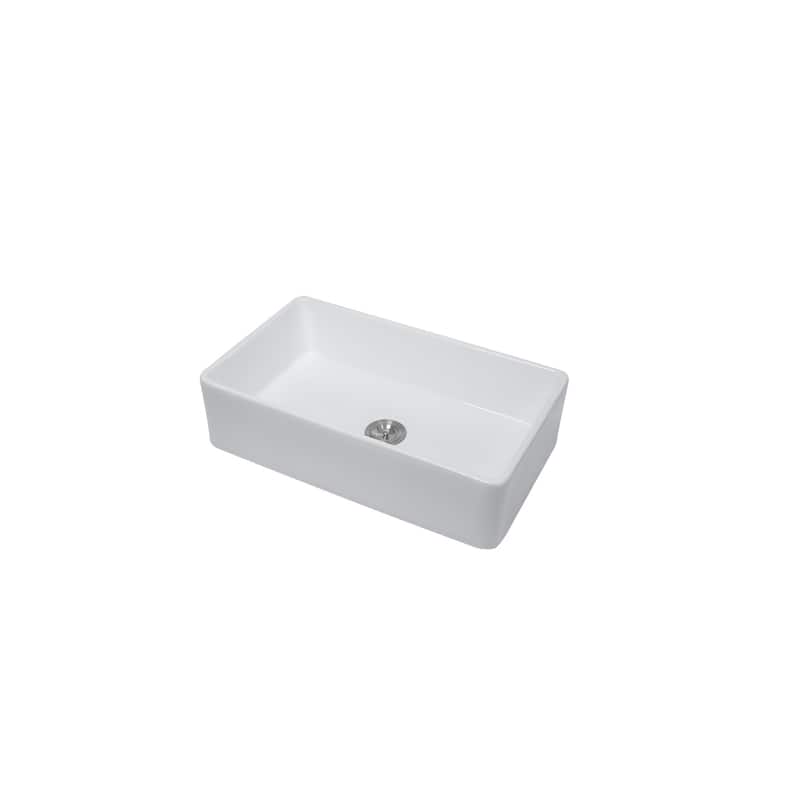 White Farmhouse Single Bowl Ceramic Kitchen Sink