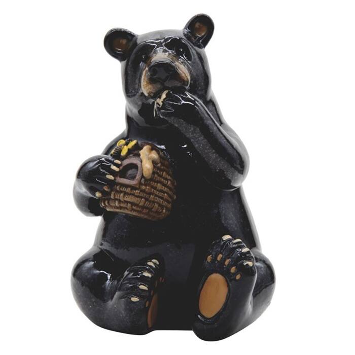 Q-Max 5.5" H Black Bear Eating Honey Figurine