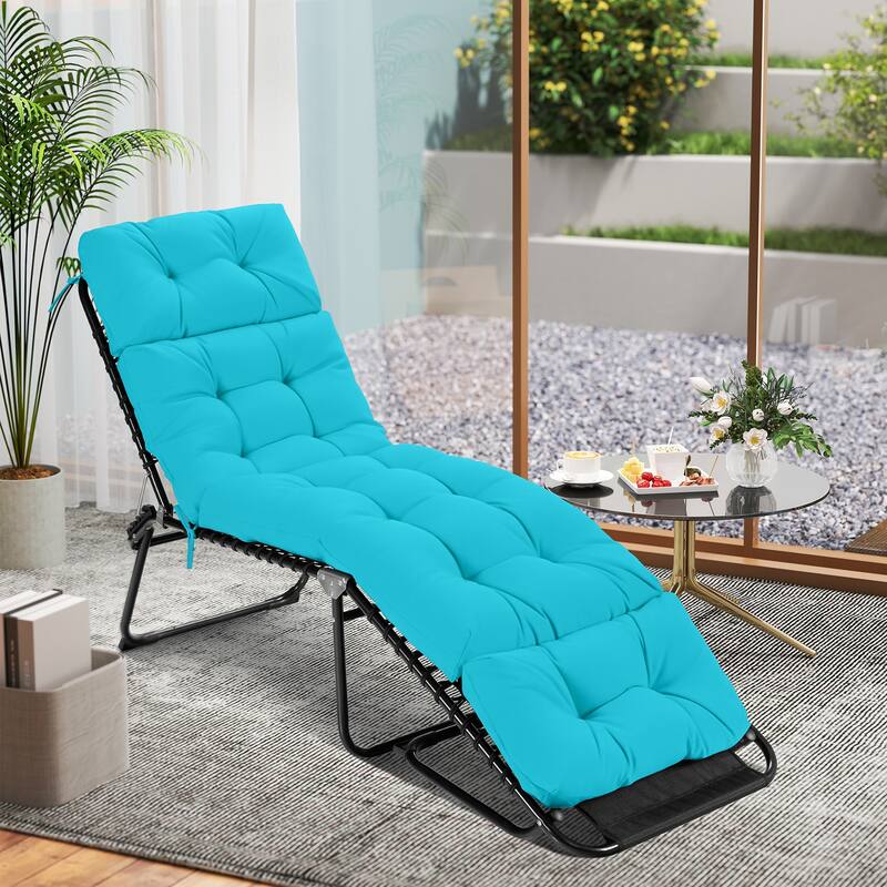 Gymax 4PCS 73'' Lounge Chaise Cushion Padded Recliner Cushion Indoor