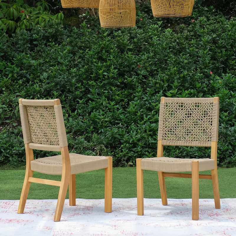 Cambridge Casual Nassau 2-piece Teak Patio Dining Chair