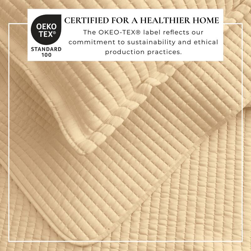 Linery & Co. Detailed Channel Stitch Microfiber Quilt Set With Shams.