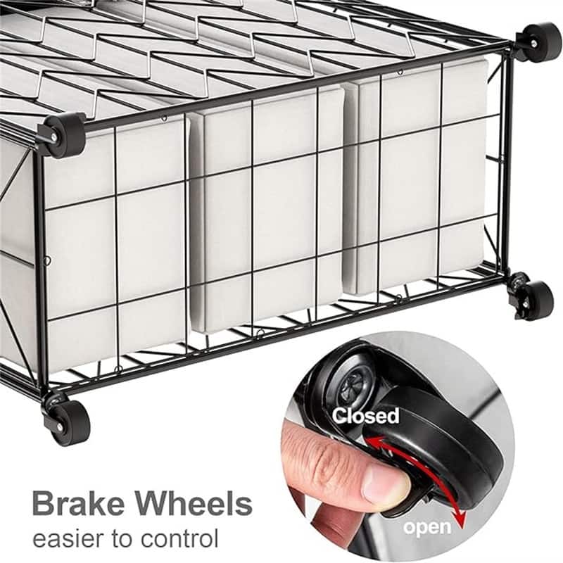 Laundry Basket with Wheels, 142L Laundry Hamper 3 Section with Lid - 28.35"L x 13"W x 26.4"H