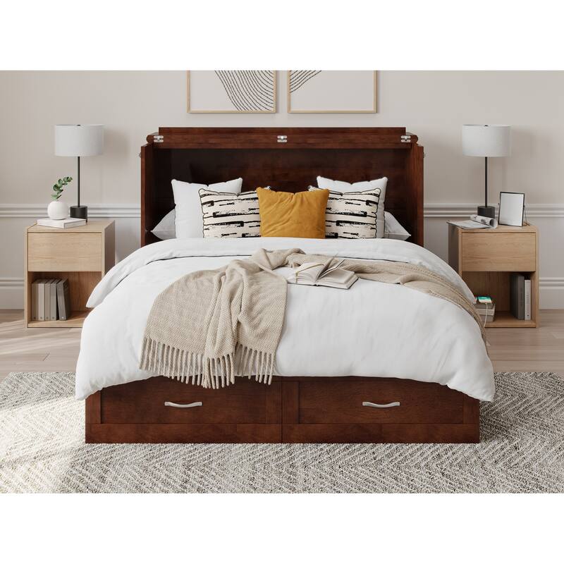 Hamilton Murphy Bed Chest with Storage Drawer and Built-In Charger