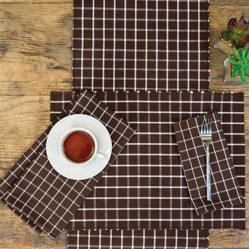 Windowpane Cocoa Napkin Set of 6 - Set of 6