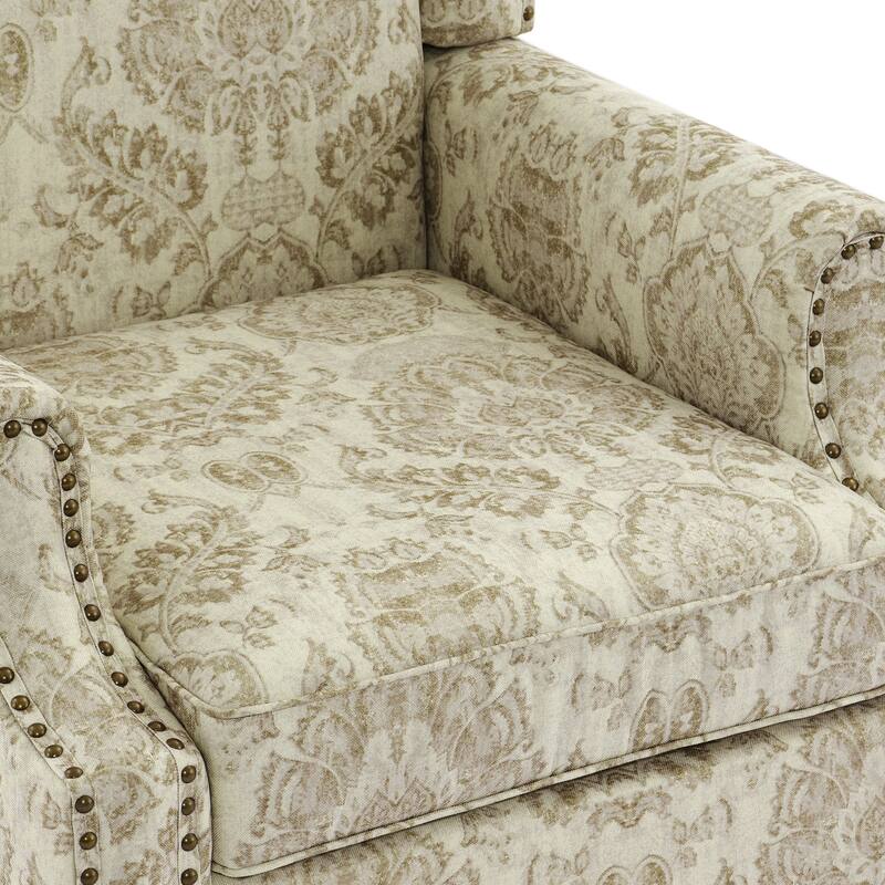 Patterned Upholstered Accent Chair for Living Room