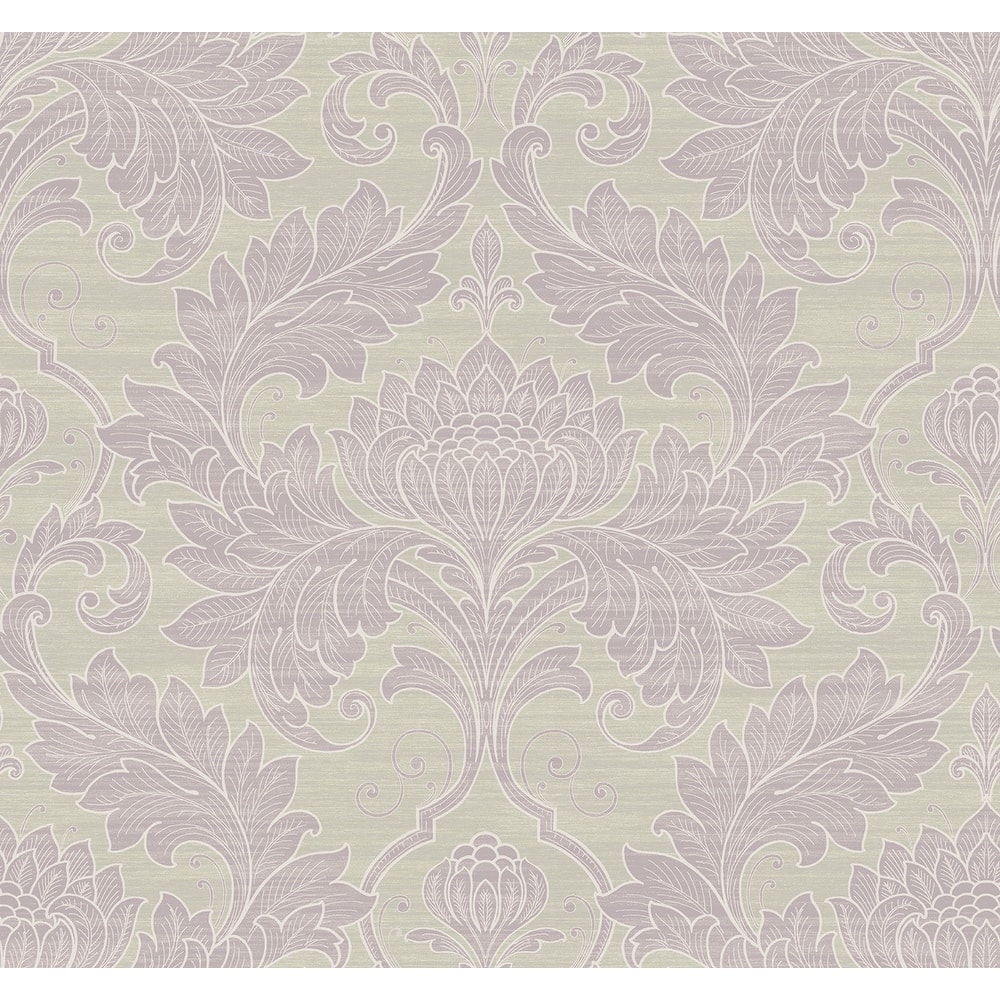 Seabrook Designs Tivoli Leaf Damask Unpasted Wallpaper