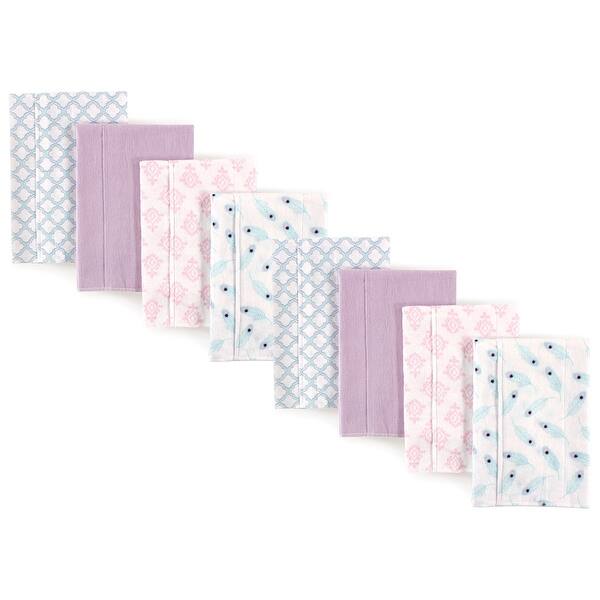 slide 1 of 1, Hudson Baby Boys and Girls Cotton Poly Flannel Burp Cloths 8-Pack, Peacock Feather, One Size - Peacock Feather 8-Pack - One Size One Size - Peacock Feather 8-Pack