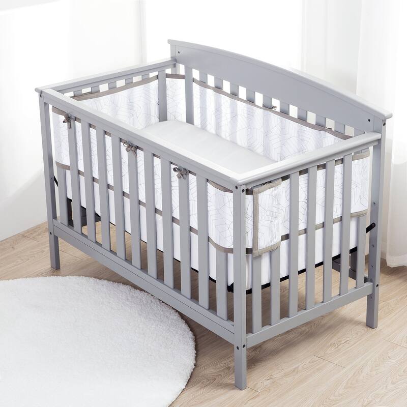 BreathableBaby Breathable Mesh Liner for Full-Size Cribs, Deluxe 4mm Mesh (Size 4FS Covers 3 or 4 Sides)