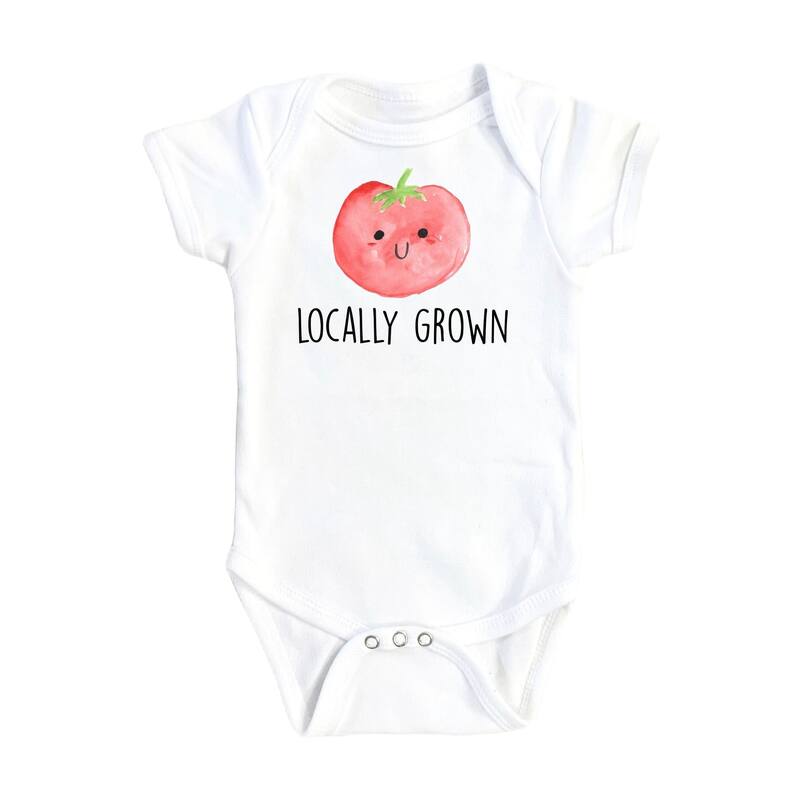 Tomato Locally Grown - Baby Boy Girl Clothes Infant Bodysuit Funny Cute Newborn - Pink - 0-3M