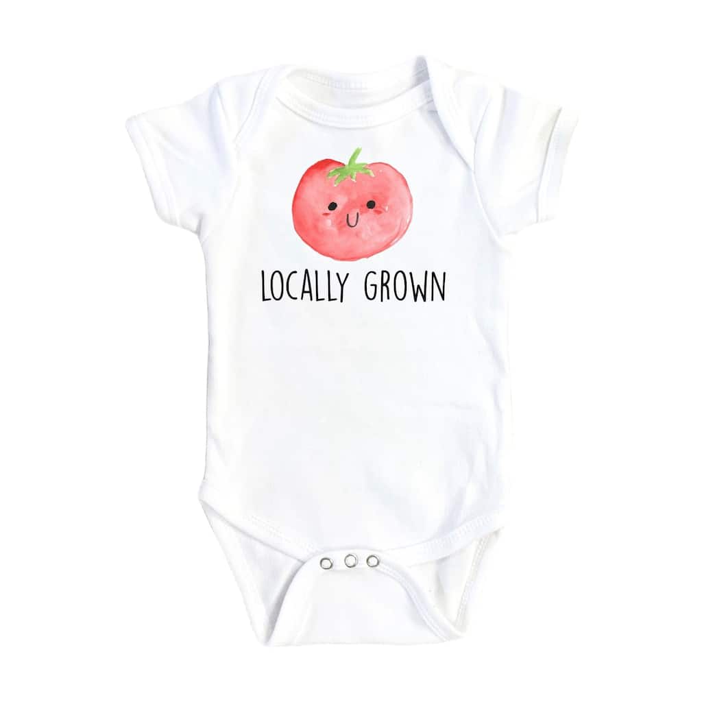 Tomato Locally Grown - Baby Boy Girl Clothes Infant Bodysuit Funny Cute Newborn