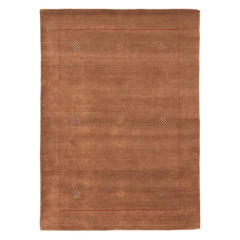 ECARPETGALLERY Hand Loomed Kashkuli Gabbeh Brown Wool Rug - 4'11 x 6'10