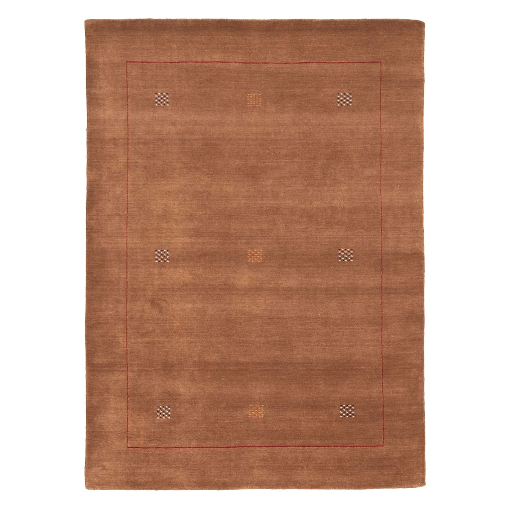 ECARPETGALLERY Hand Loomed Kashkuli Gabbeh Brown Wool Rug - 4'11 x 6'10