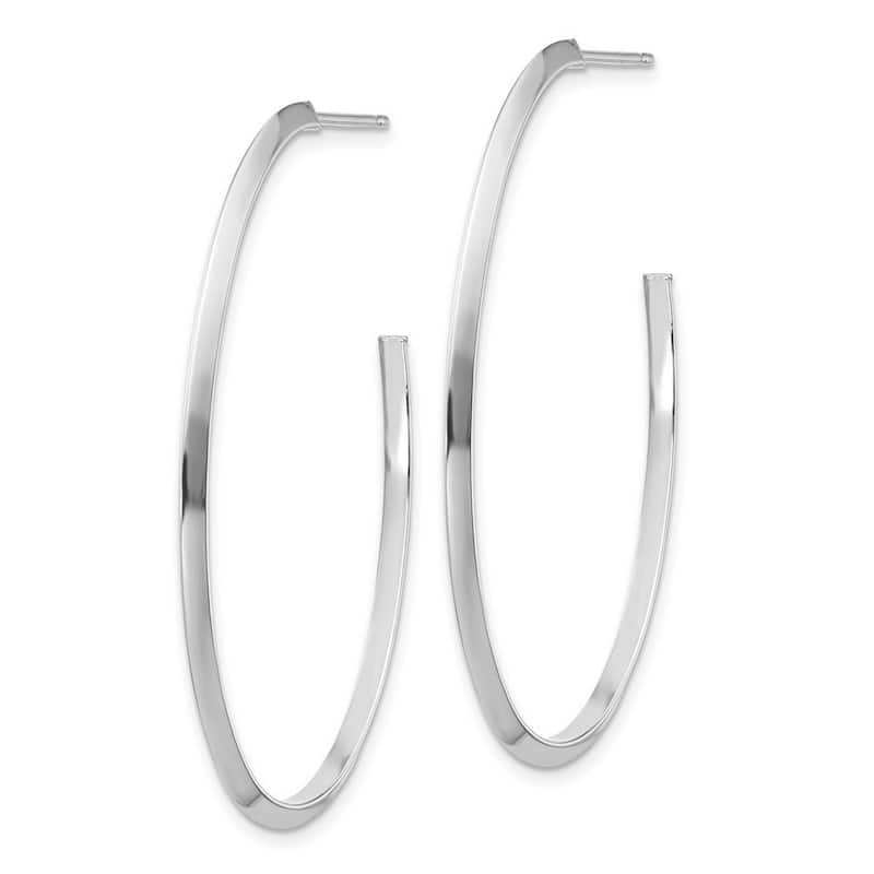 Curata 14k White Gold Polished Post Long Drop Dangle Earrings - 43.9x27.52mm
